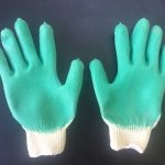 ถุงมือผ้าเคลือบยางธรรมชาติสีเขียว